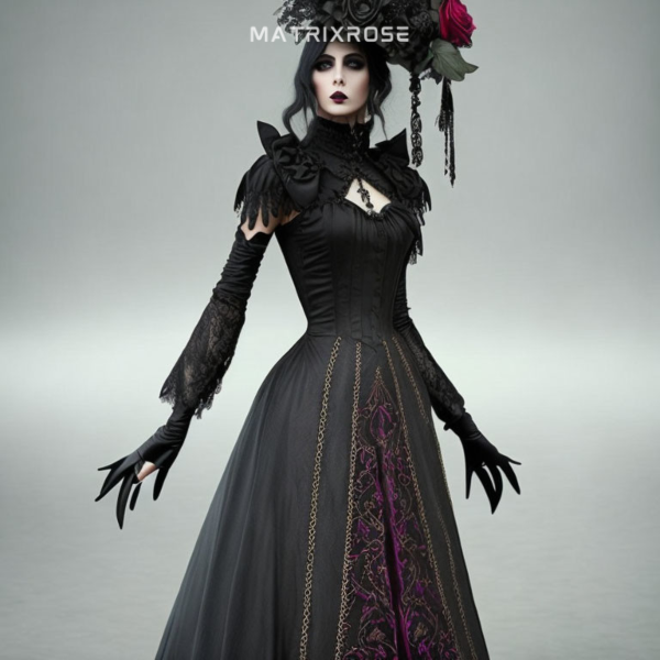 matrix rose fashion gothic dress